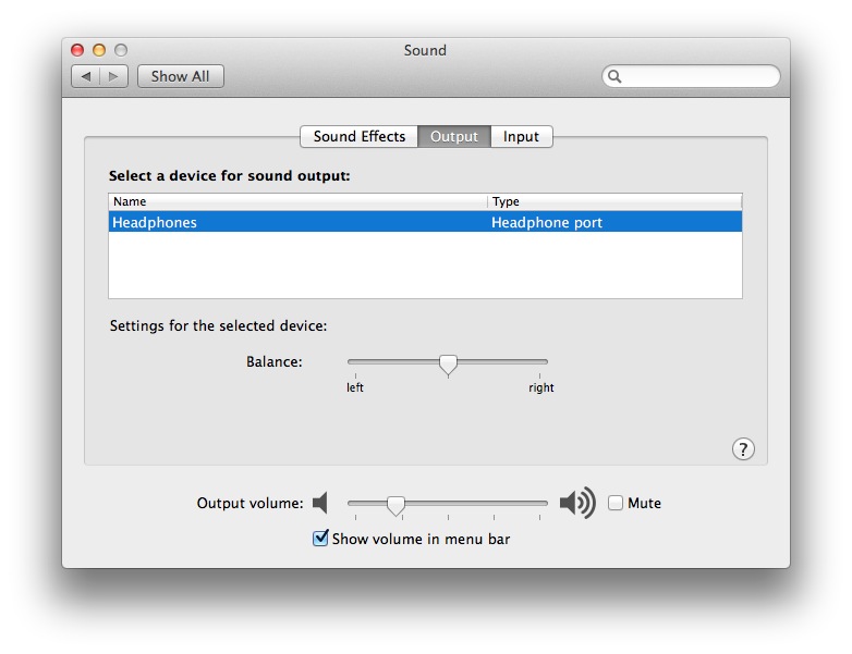 can you have a different sound setting for different program in mac
